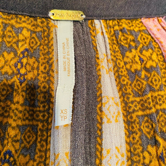 Free People Portobello Road Boho Hippie Tunic Cold Shoulder Dress Size XS - Picture 10 of 11